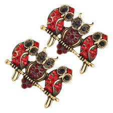 2 Pcs Flower Brooch The Owl